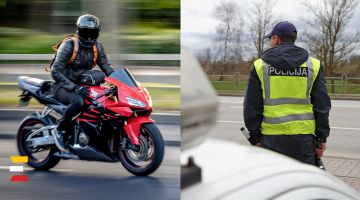 MOTOCIKLISTAM piešķir 480 eiro naudas SODU