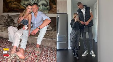 Kristaps PORZIŅĢIS ar draudzeni Lauru atzīmē divu gadu kopābūšanu