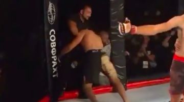 VIDEO: MMA cīkstonis 30 sekundēs piedzīvo 2 neveiksmes! Viena no tām pret TIESNESI