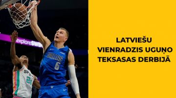 VIDEO: Wow! Porziņģis NBA mačā iemet no laukuma centra